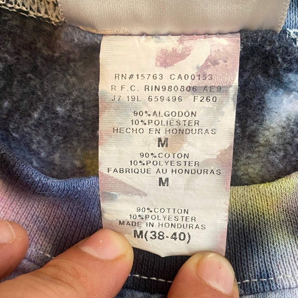 Hanes Yellow and Purple Tie-Dye Crewneck Sweater - Picture 7 of 7
